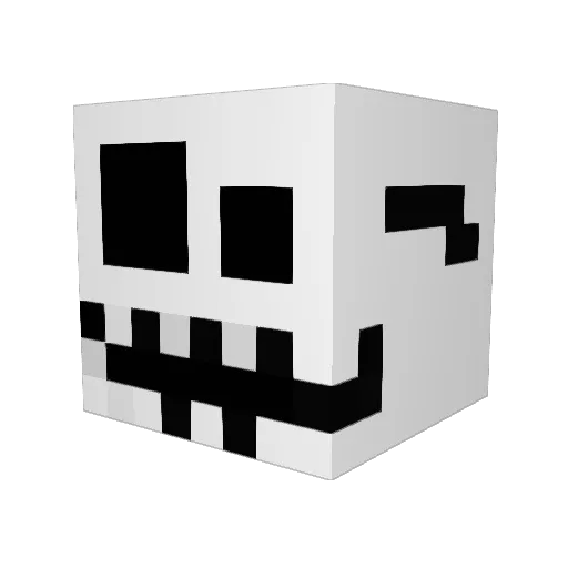 SmileySkulI Minecraft avatar head, 3D render
