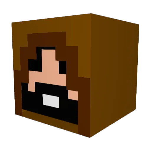 Smilos Minecraft avatar head, 3D render