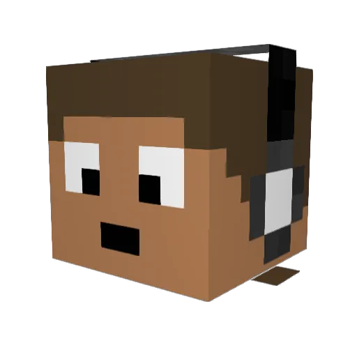 SmilyxLag Minecraft avatar head, 3D render