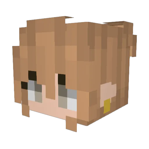 Smiony Minecraft avatar head, 3D render