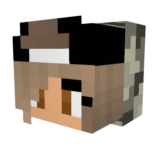Smitelina Minecraft avatar head, 3D render
