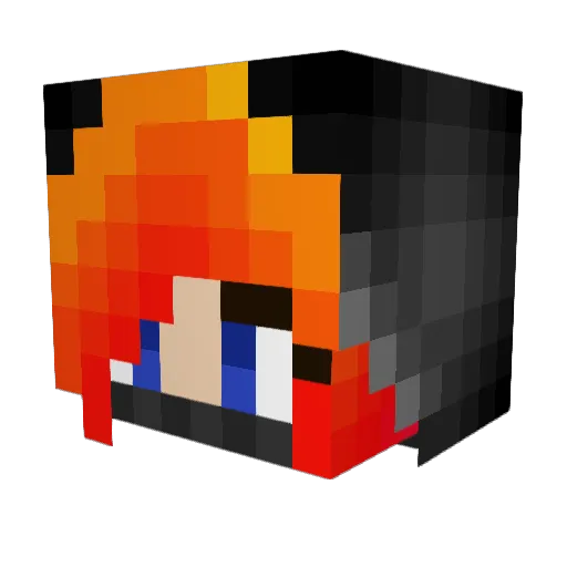 SmittenMeraki Minecraft avatar head, 3D render
