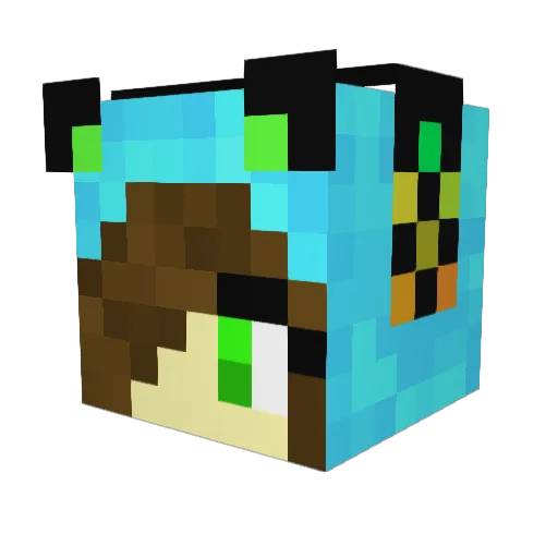 SmokeLady Minecraft avatar head, 3D render