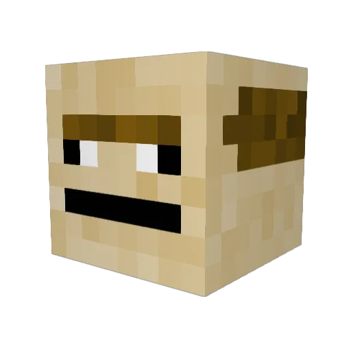 SmokeyTheBare Minecraft avatar head, 3D render