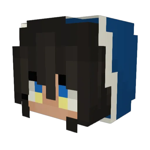 SmolBlooBirb Minecraft avatar head, 3D render