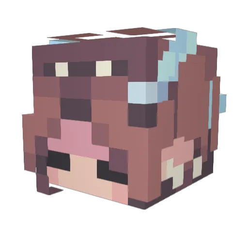 SmolPeanut Minecraft avatar head, 3D render