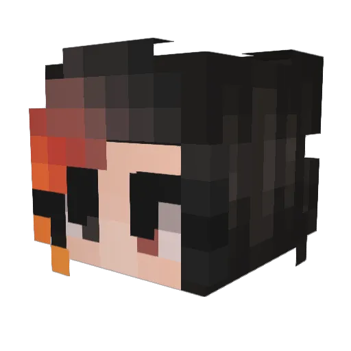 Smolderdrop Minecraft avatar head, 3D render