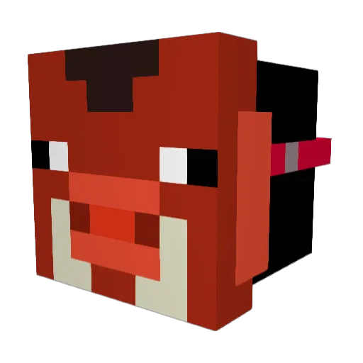 Smolhog Minecraft avatar head, 3D render