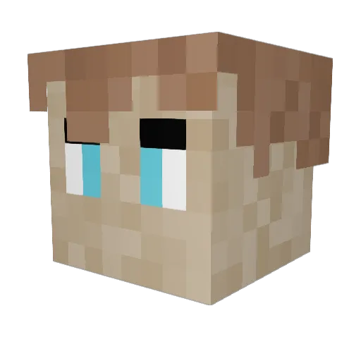Smolpenn Minecraft avatar head, 3D render