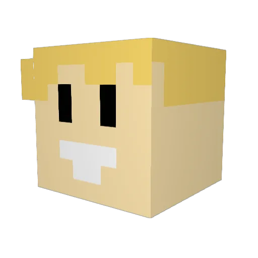 SmomB Minecraft avatar head, 3D render