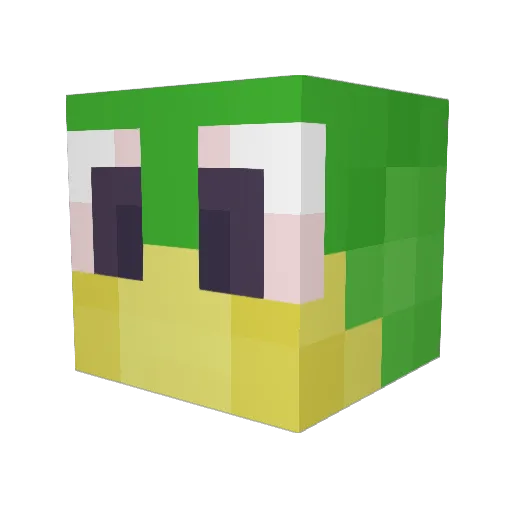 Smoochies Minecraft avatar head, 3D render