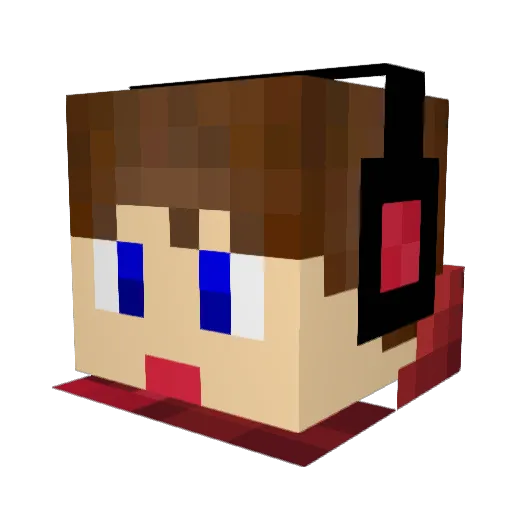 SmoothTuber Minecraft avatar head, 3D render