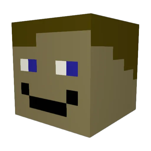 Smp_Toxic Minecraft avatar head, 3D render