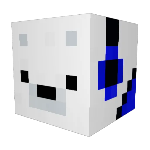 Smrtson Minecraft avatar head, 3D render