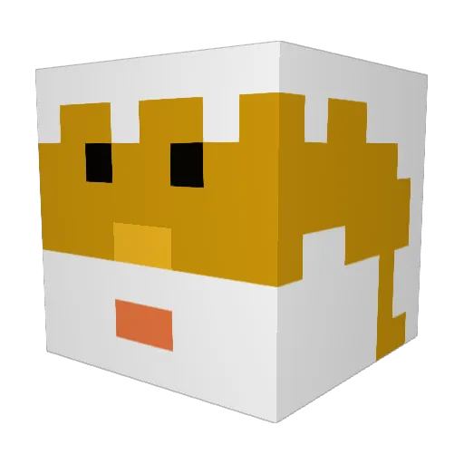 Smudi Minecraft avatar head, 3D render