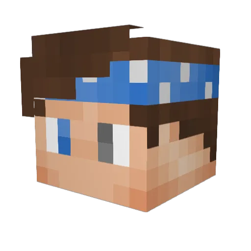 SmurfAE Minecraft avatar head, 3D render