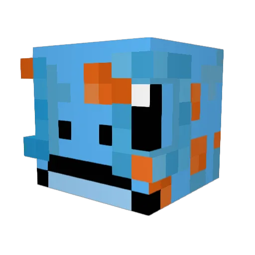 Smurgal Minecraft avatar head, 3D render