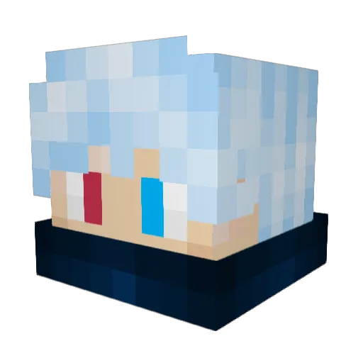 Smurqe Minecraft avatar head, 3D render