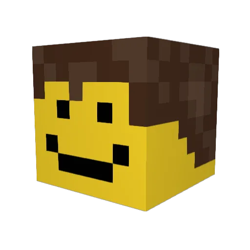 SmushyFace Minecraft avatar head, 3D render