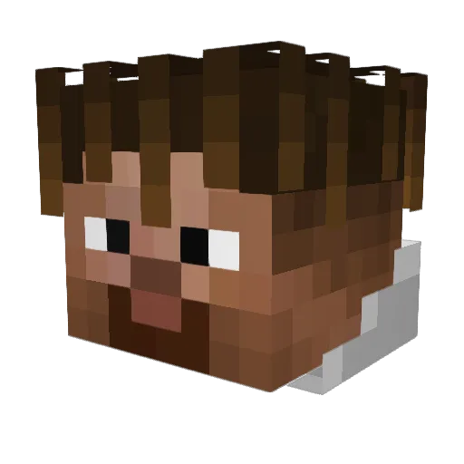 Smux Minecraft avatar head, 3D render