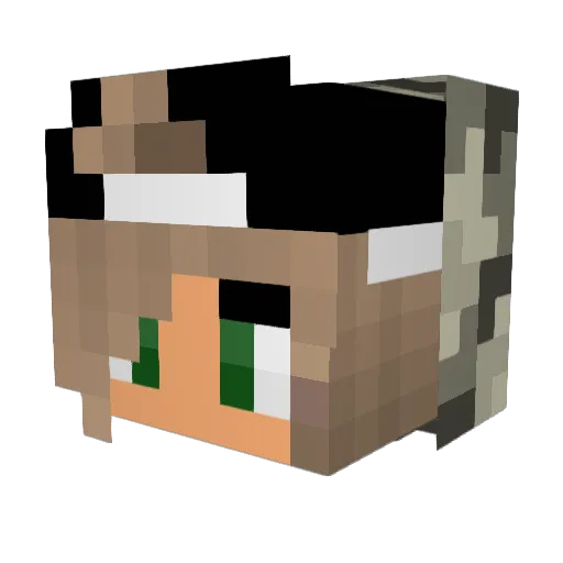 Smylette Minecraft avatar head, 3D render