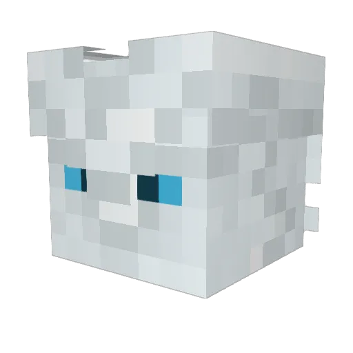 Sn0wy26 Minecraft avatar head, 3D render