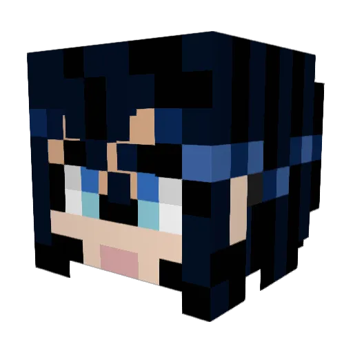 SnOwO2 Minecraft avatar head, 3D render
