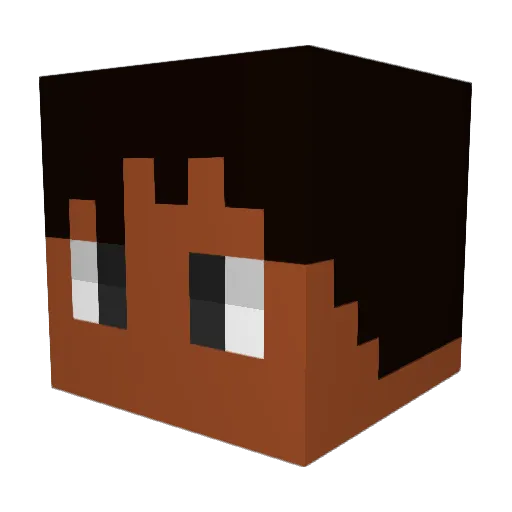 Snaaakx Minecraft avatar head, 3D render