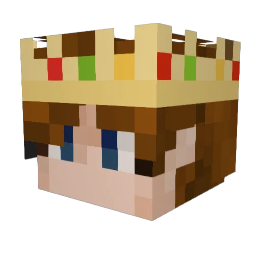 SnacKing_ Minecraft avatar head, 3D render