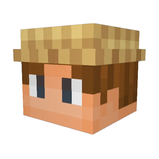 Snackers_ Minecraft avatar head, 3D render