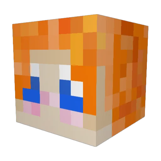 Snadiaa Minecraft avatar head, 3D render