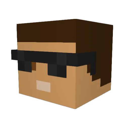 Snaggot Minecraft avatar head, 3D render