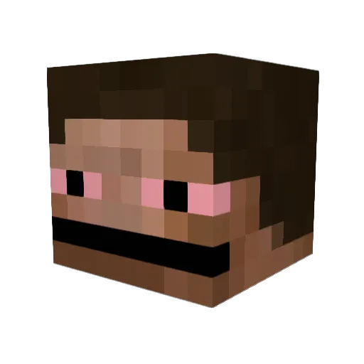 SnailRibs Minecraft avatar head, 3D render