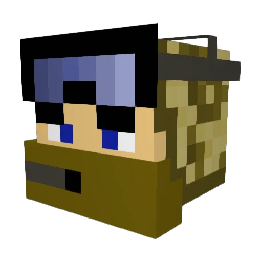 SnakeIcee Minecraft avatar head, 3D render