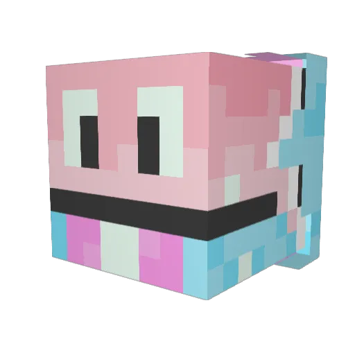 SnakeSnuggles Minecraft avatar head, 3D render