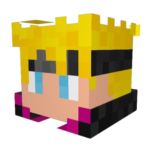 SnakeXDCR Minecraft avatar head, 3D render