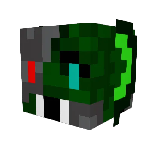Snake_Bot Minecraft avatar head, 3D render