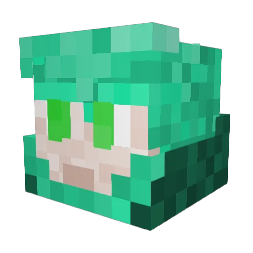 Snakemi Minecraft avatar head, 3D render