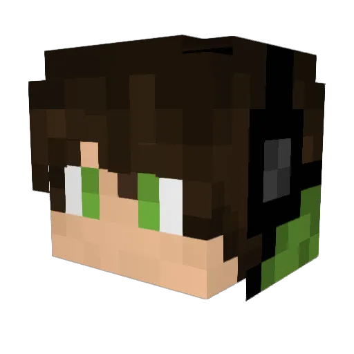 SnakeyLuky Minecraft avatar head, 3D render