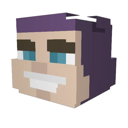 Snakinn Minecraft avatar head, 3D render