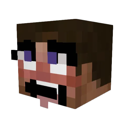Snakisnakes Minecraft avatar head, 3D render