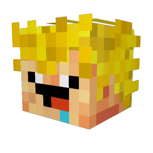 Snakkke Minecraft avatar head, 3D render