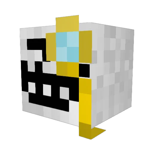 Snaks Minecraft avatar head, 3D render