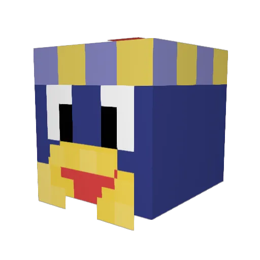 SnakyZebra Minecraft avatar head, 3D render