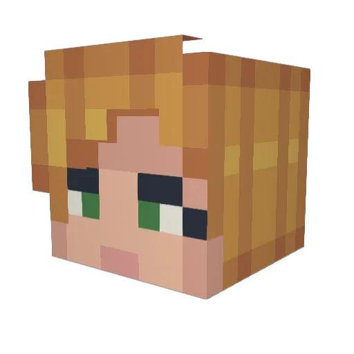 Snap_J Minecraft avatar head, 3D render