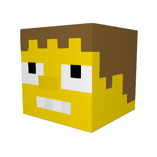 Snaptrox Minecraft avatar head, 3D render
