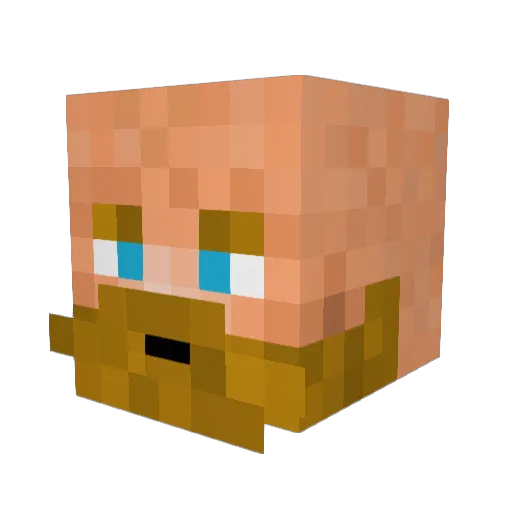 Snasrog Minecraft avatar head, 3D render