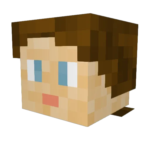 Snattel Minecraft avatar head, 3D render