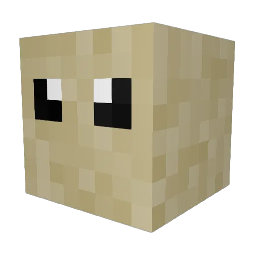 Snaxer Minecraft avatar head, 3D render