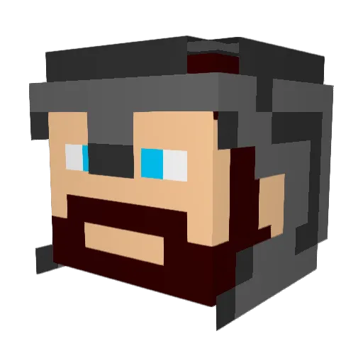 Sneak3r Minecraft avatar head, 3D render